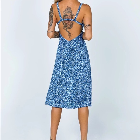 Princess Polly Georgia midi dress navy nwt size 4 - Picture 3 of 12